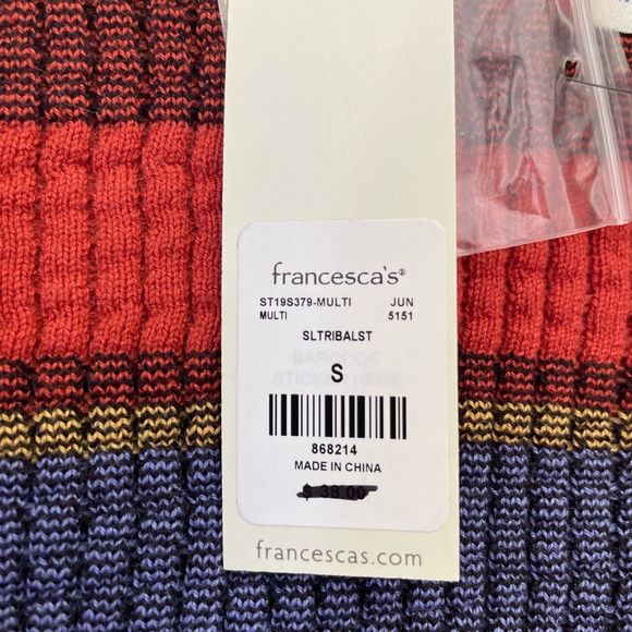 NWT Francesca Madie Button Front Knit Tank Top Multicolor Small - Picture 2 of 7